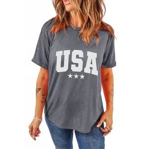 NEW SHEWIN usa letter crewneck tee in gray